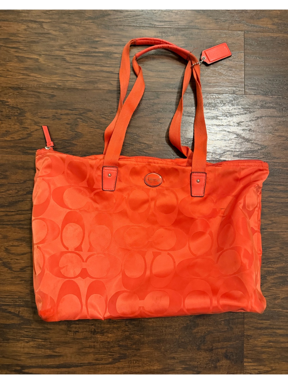 Coach Orange Signature Jacquard Tote